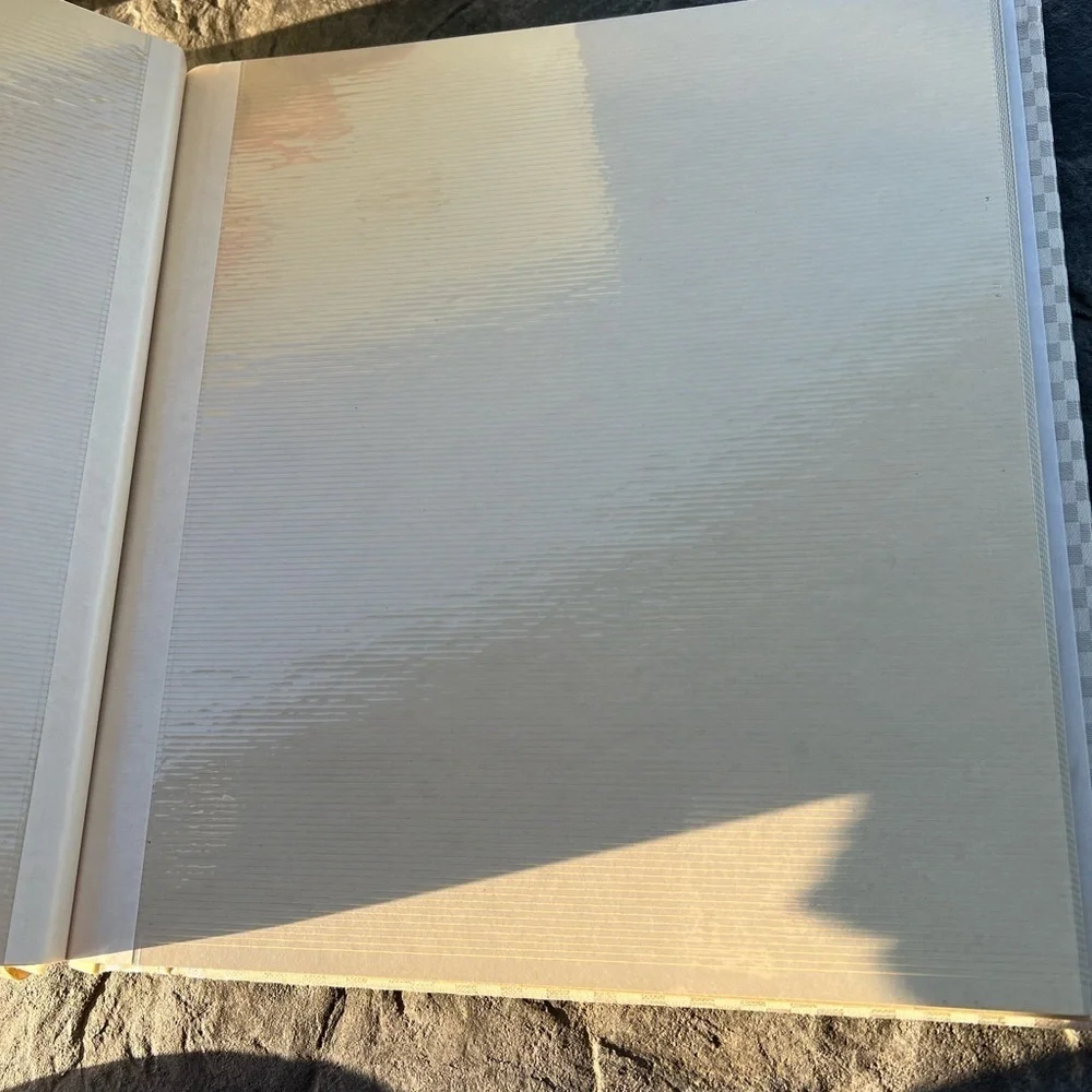 Vtg New Japanese Geisha Embroidery Fabric White Silver Memory Photo Album Baby
